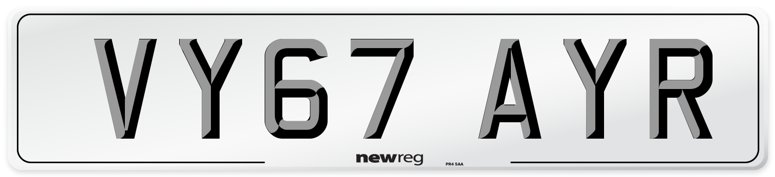 VY67 AYR Number Plate from New Reg